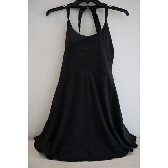 Halara Womens Sz XL Black Play It My Way 2-in-1 Mini Twist Back Activewear Dress - Picture 3 of 8